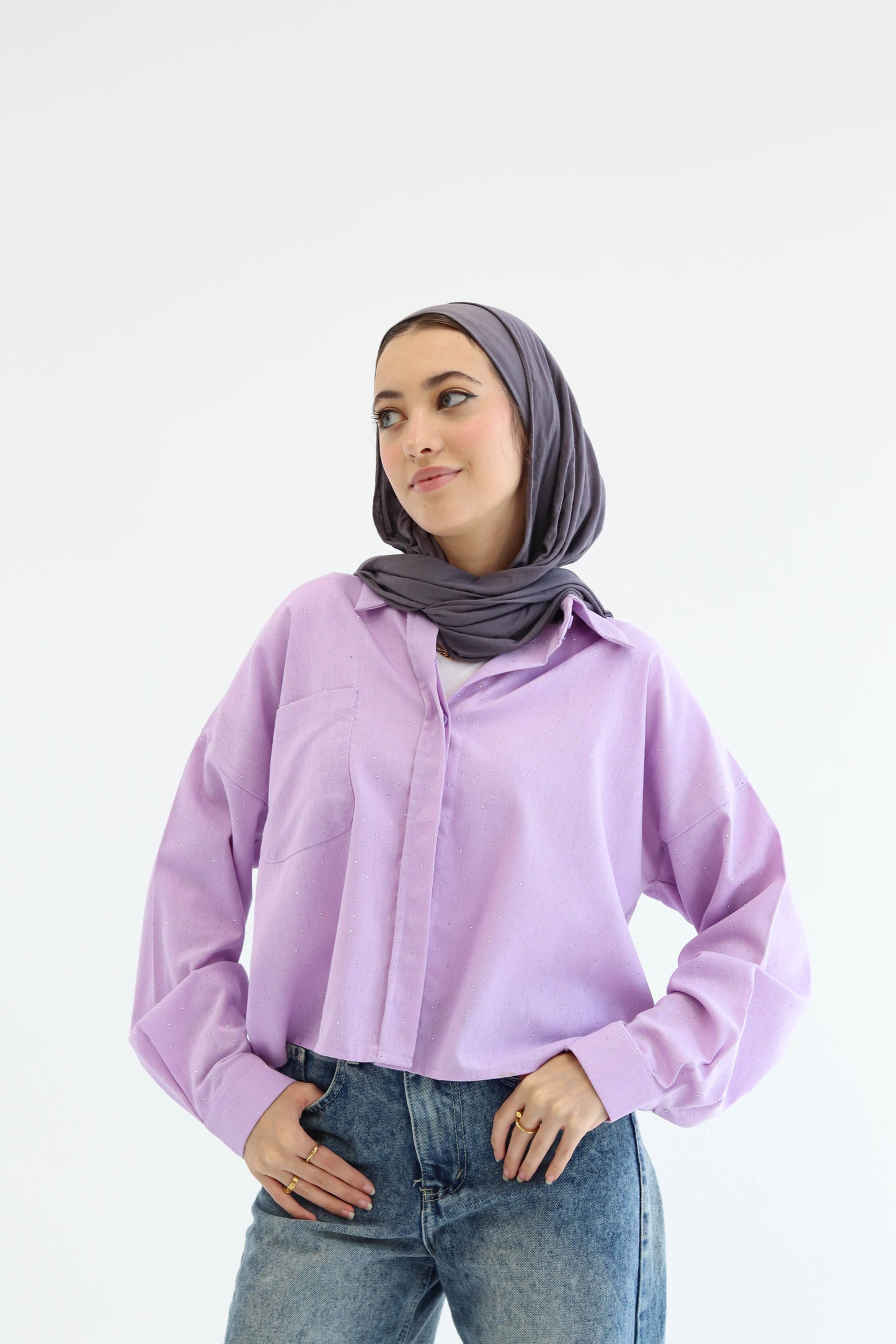 Lavendar Sparkle Crop Top