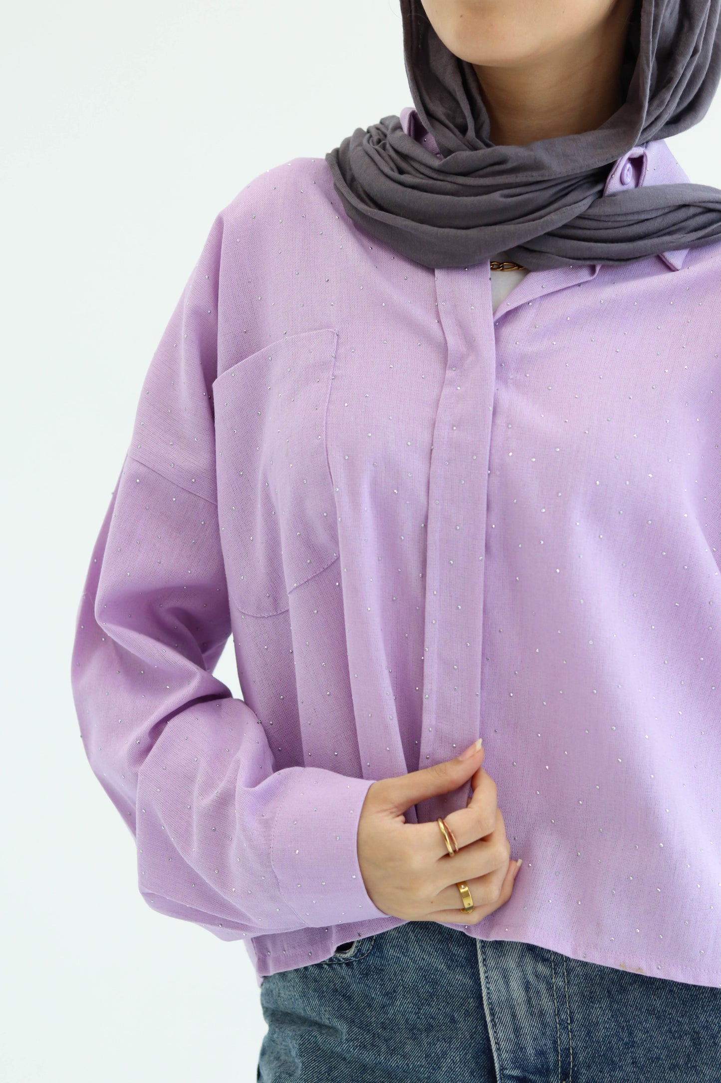 Lavendar Sparkle Crop Top