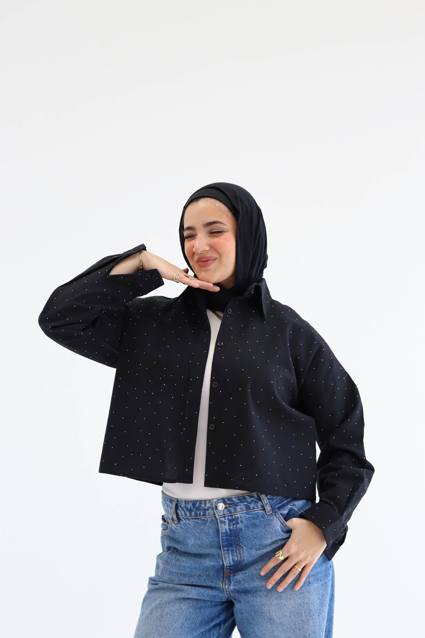 Black Sparkle Crop Top