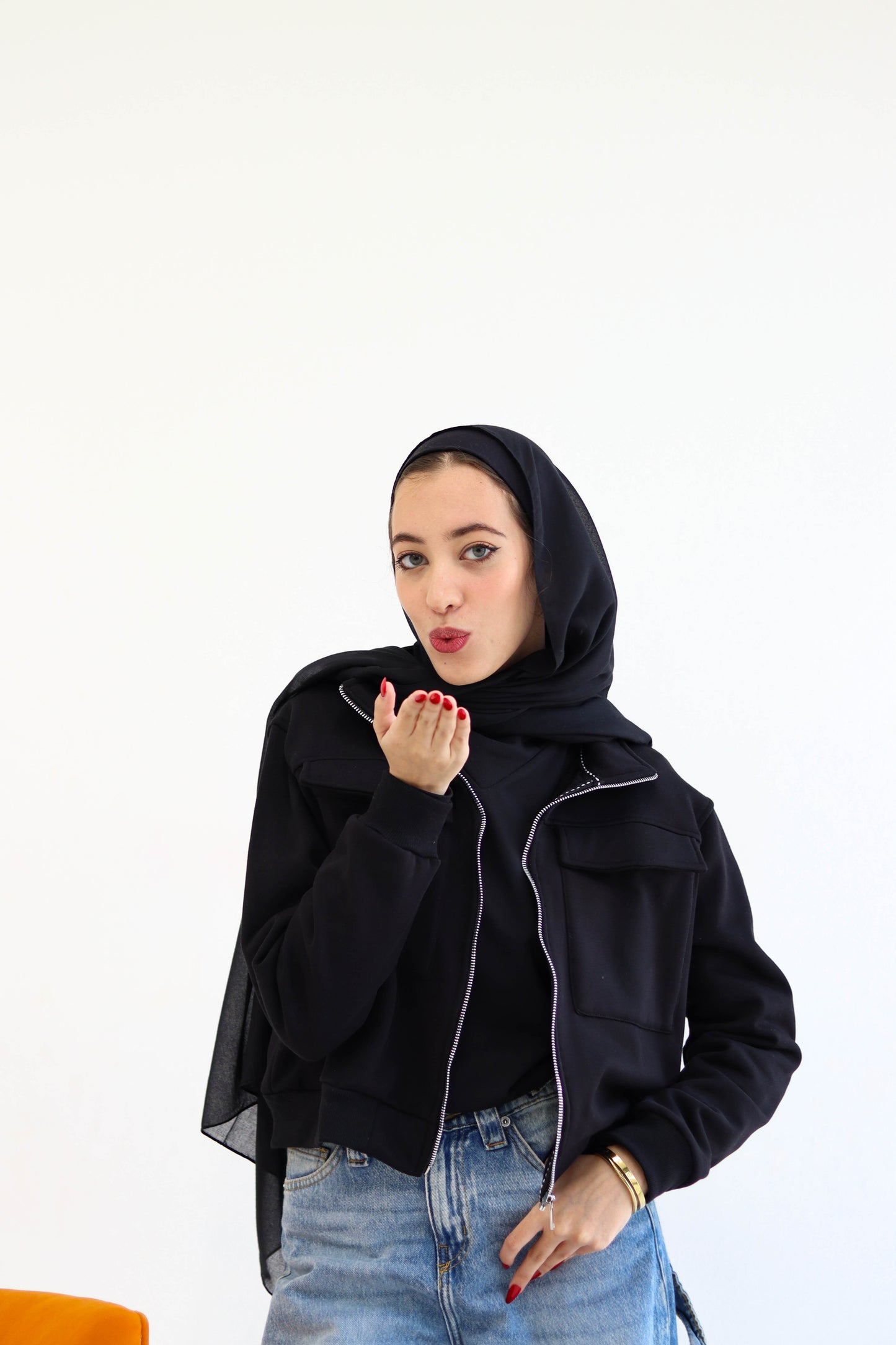 Black cropped jacket