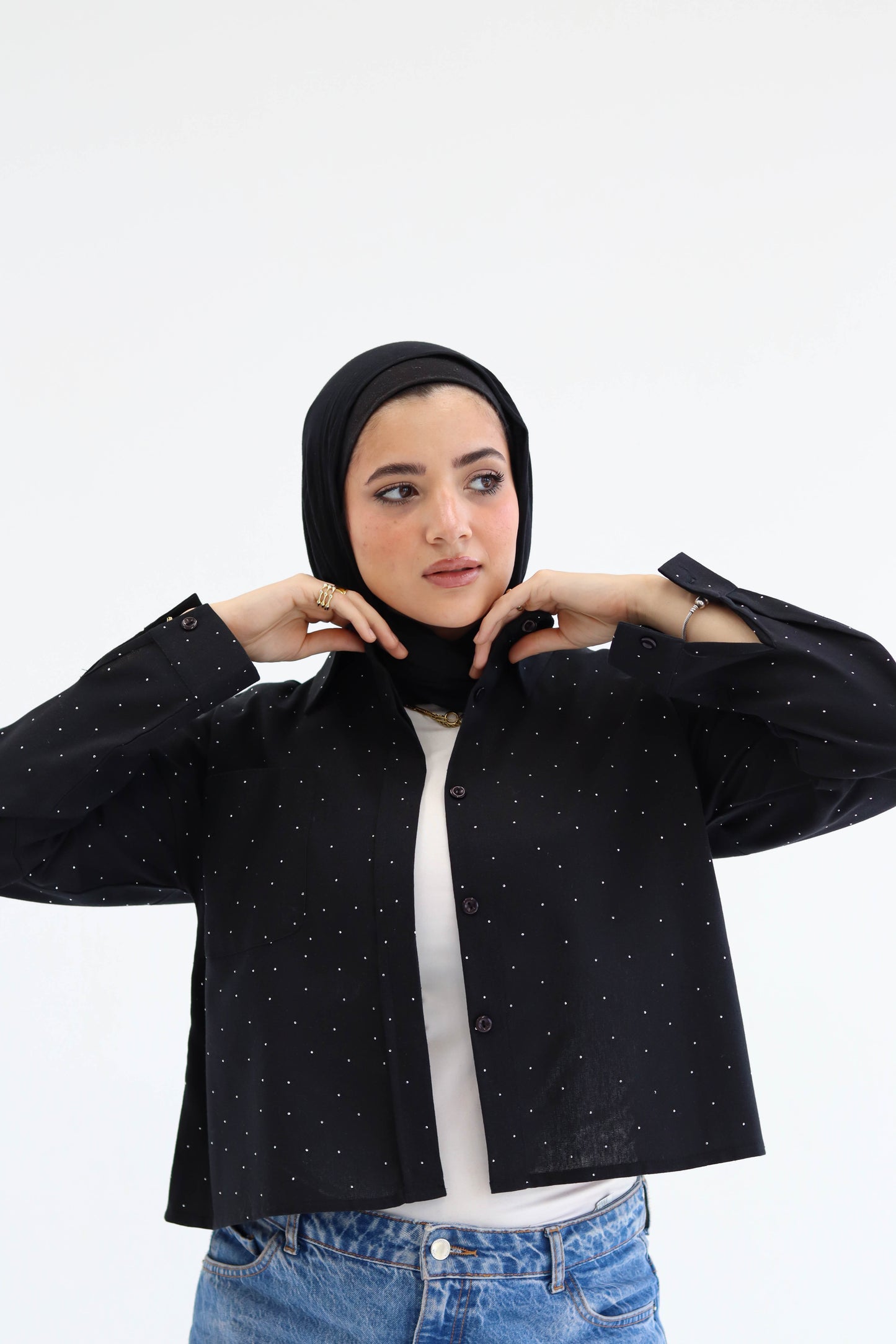 Black Sparkle Crop Top