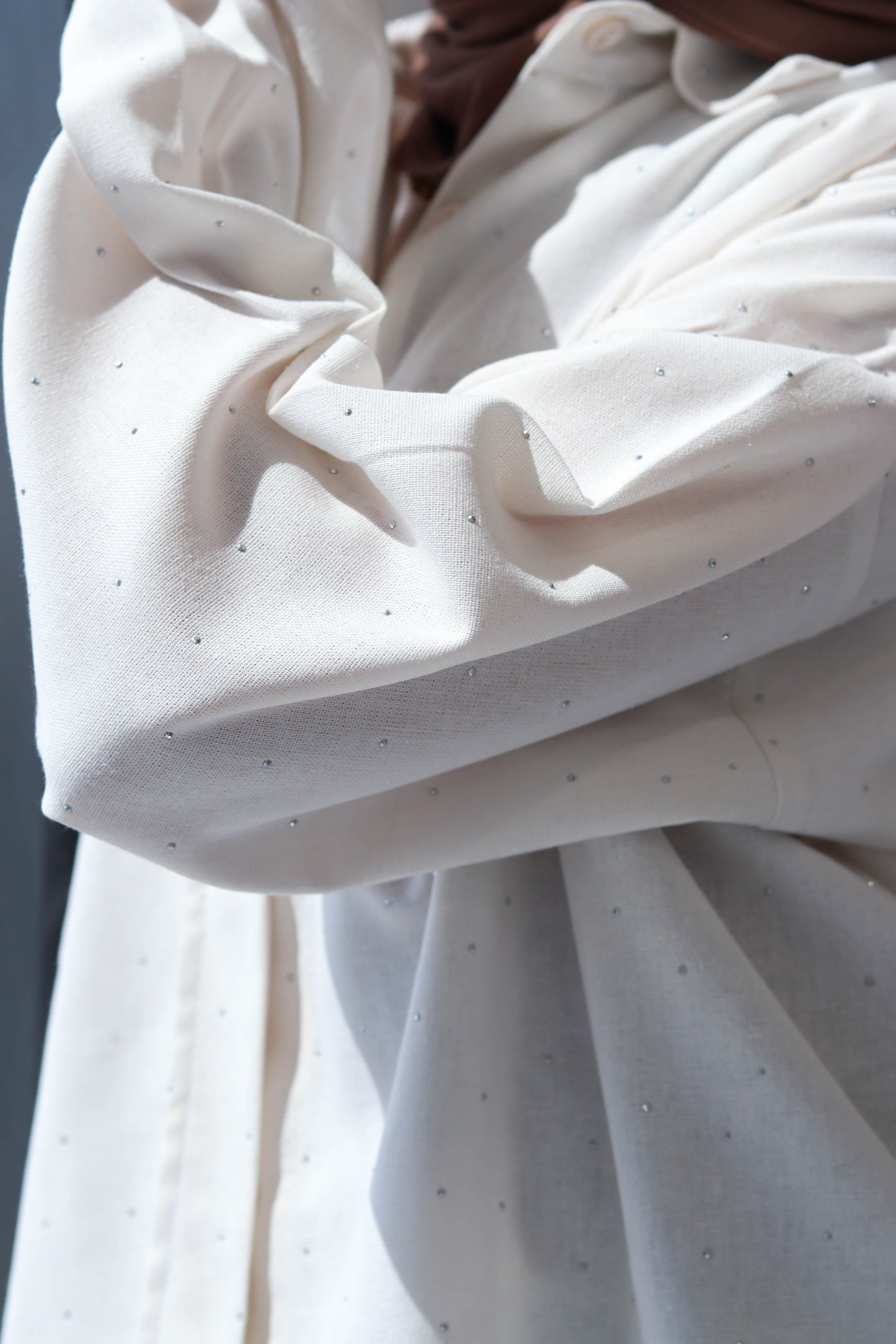 Creme Sparkle Crop Top