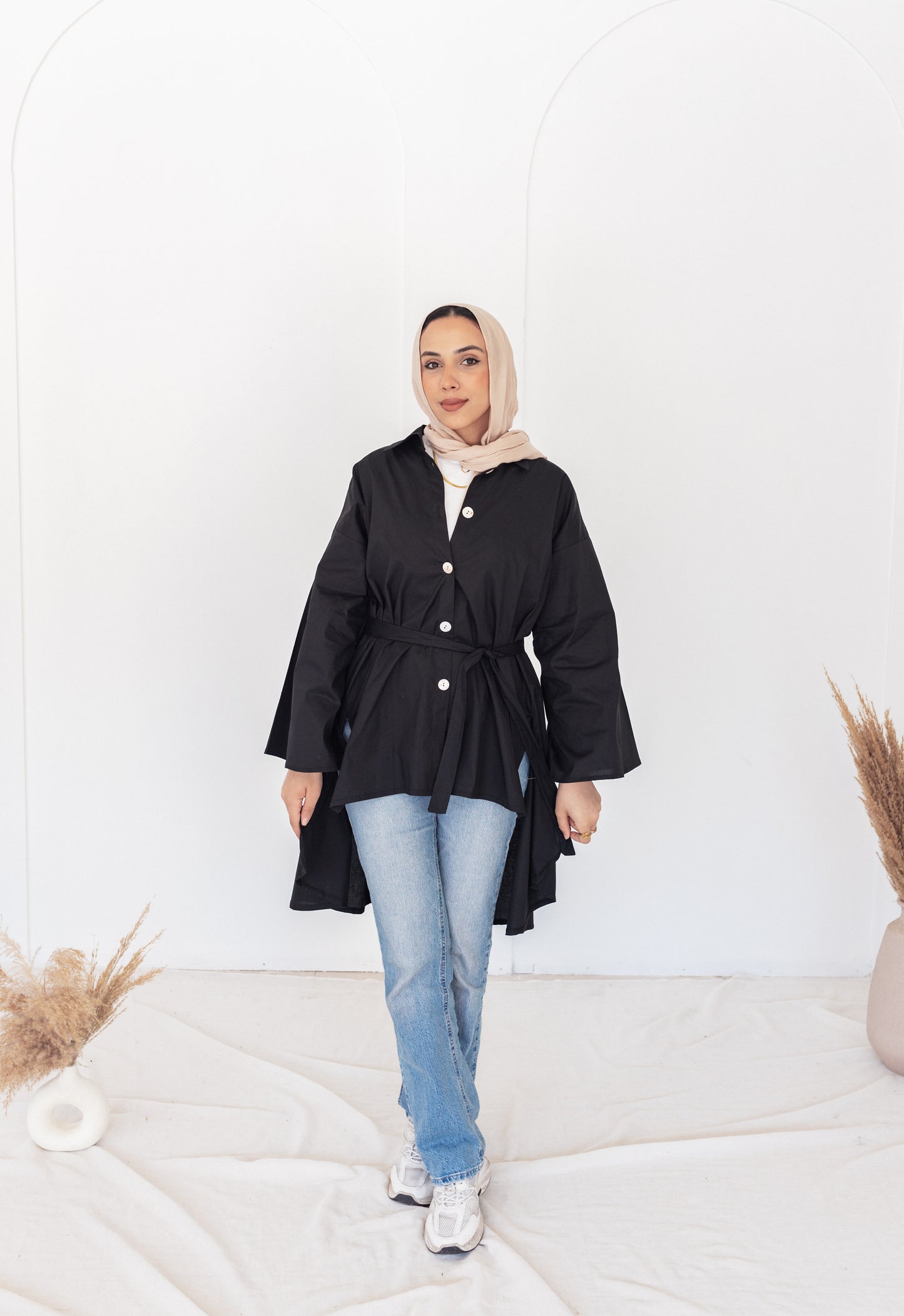 Black Poplin Blouse