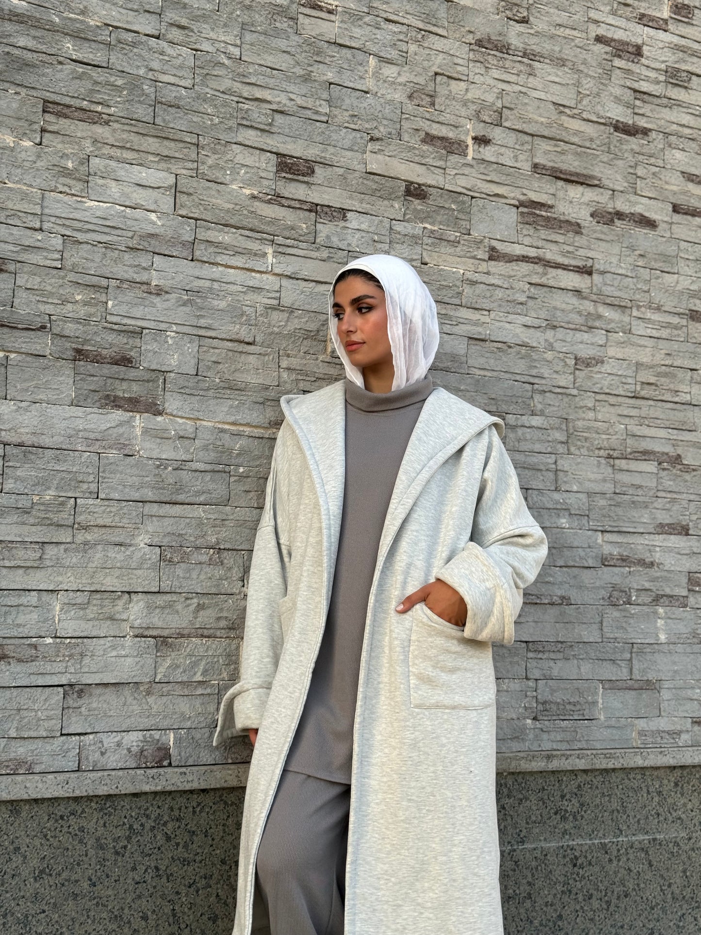 Grey oversized coat