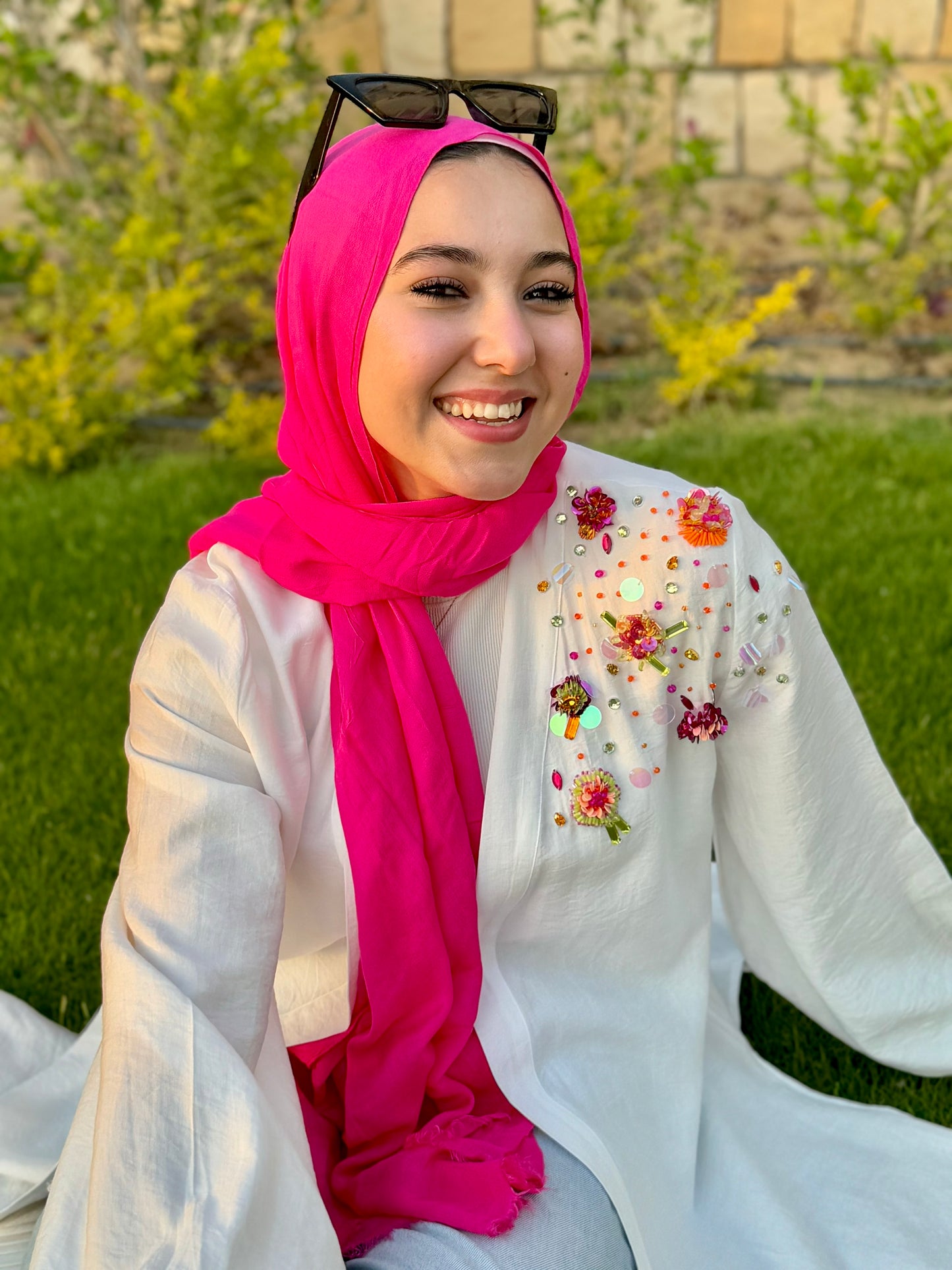 Embroidery White kimono