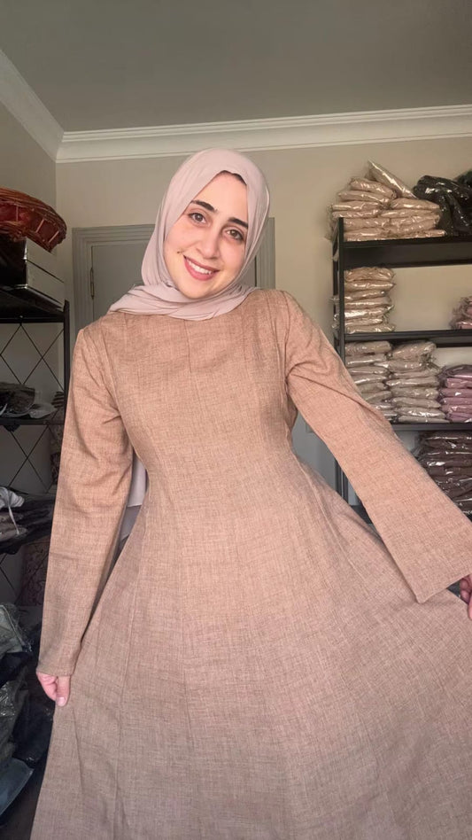 Bella Dress (Olive - Caramel - Beige)