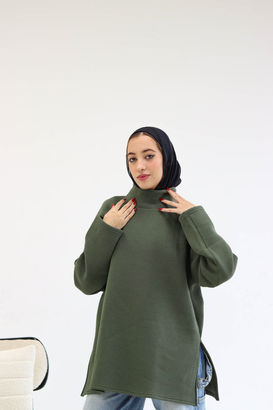 Olive high neck sweater