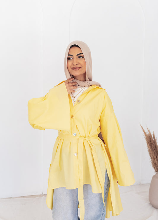 Yellow poplin Blouse