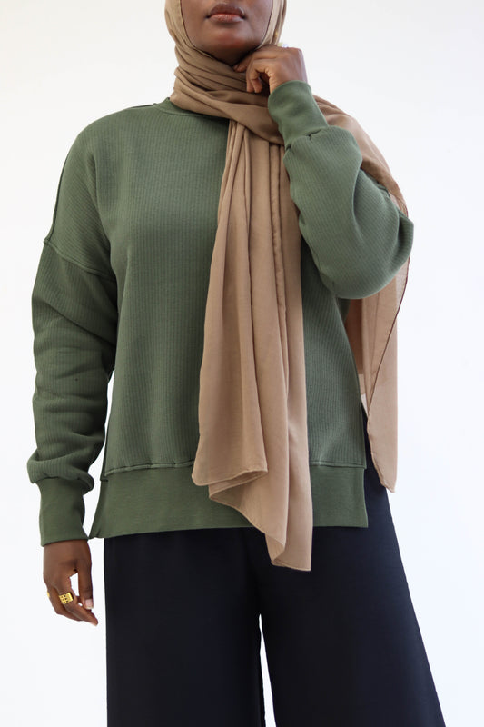 Olive hoodie sweater