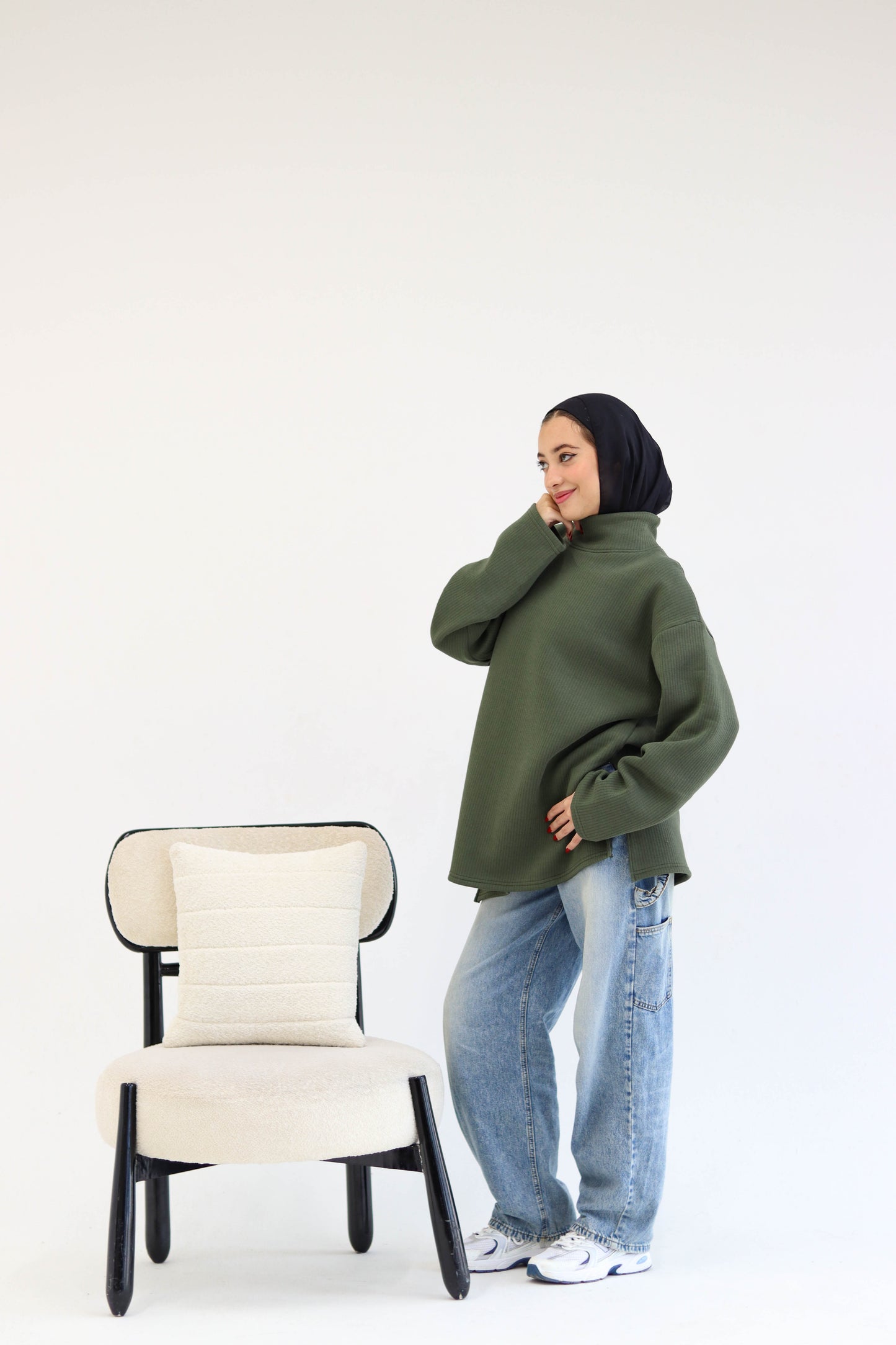 Olive high neck sweater