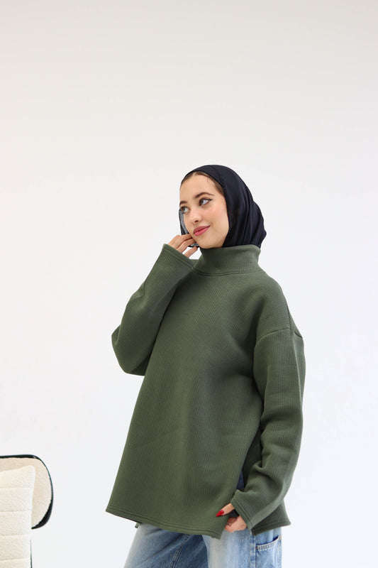 Olive high neck sweater