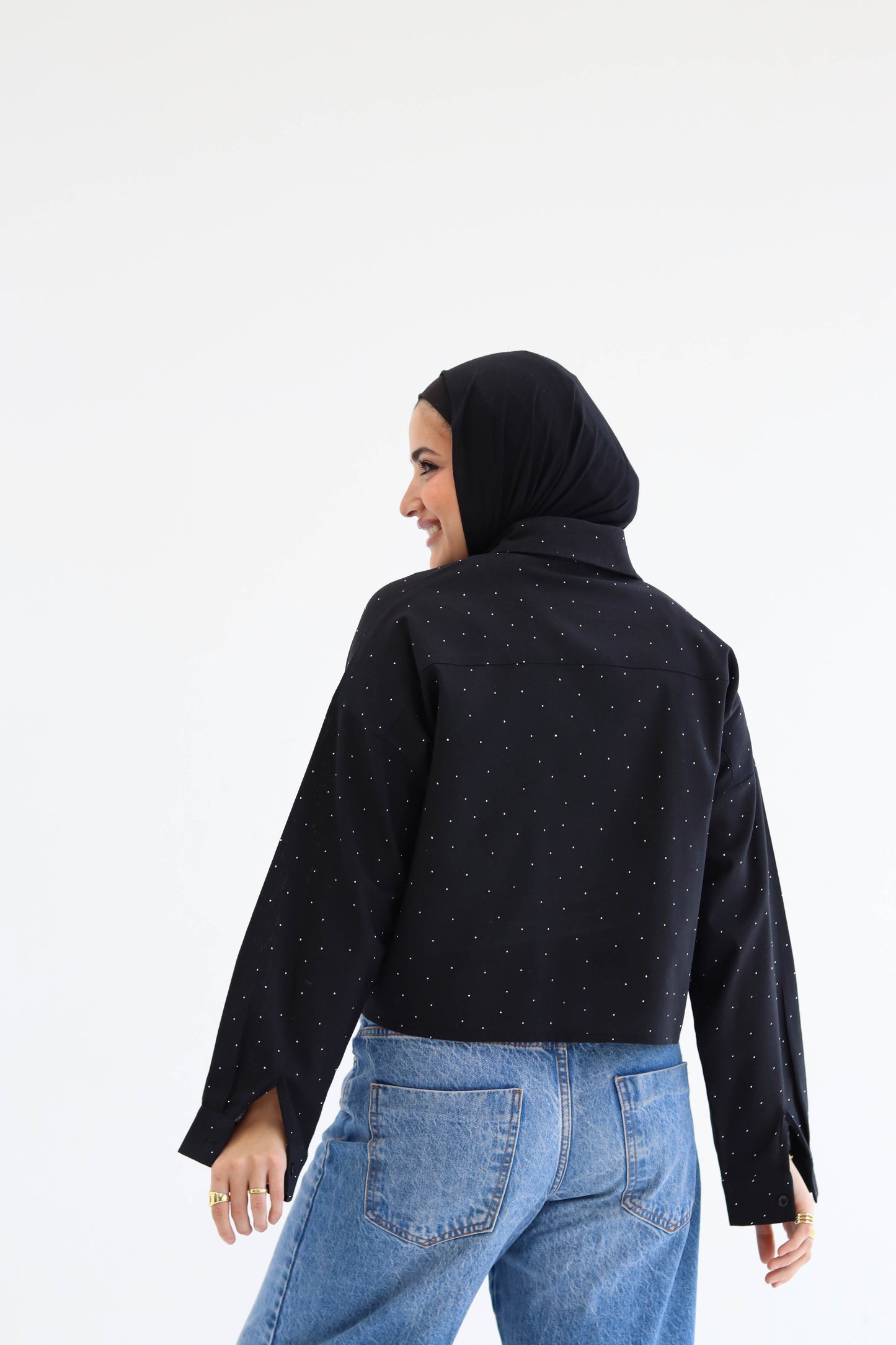 Black Sparkle Crop Top