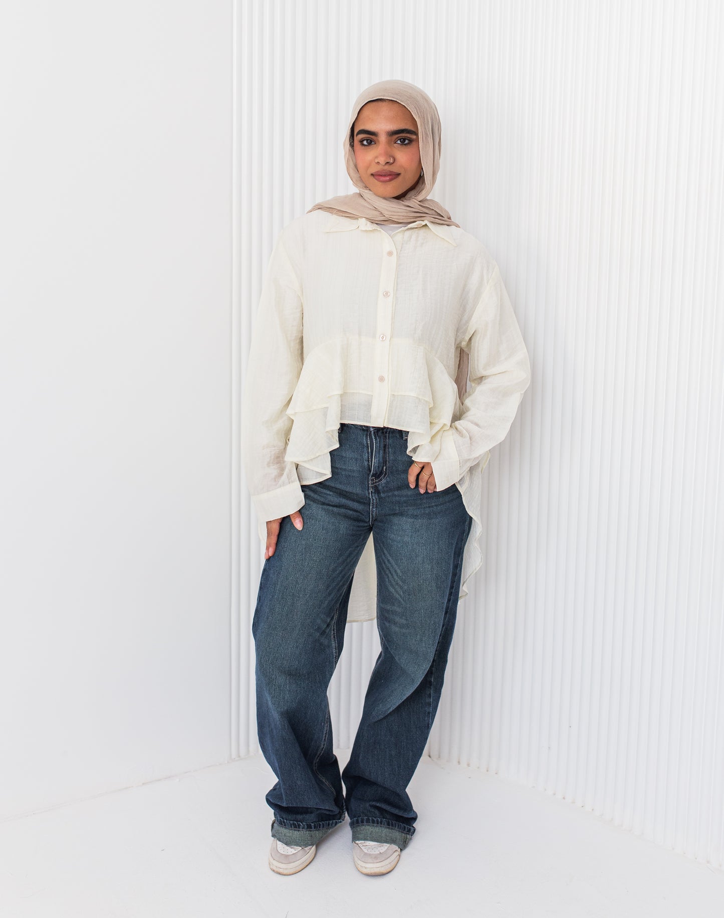 Offwhite Peplum Blouse