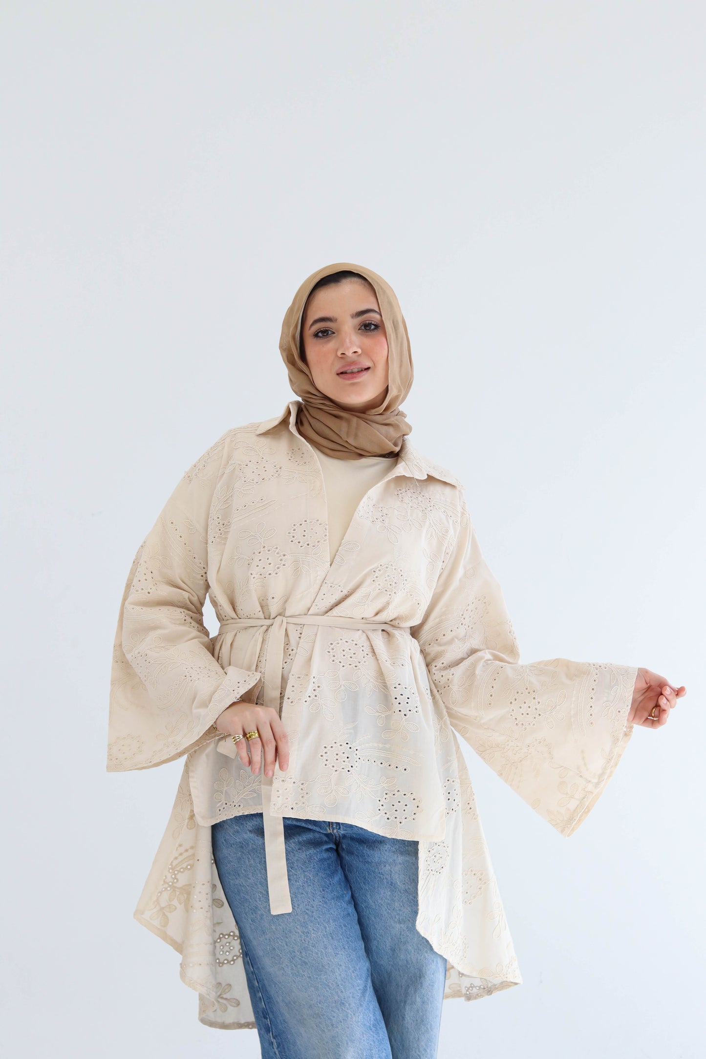 Beige Flowy Blouse