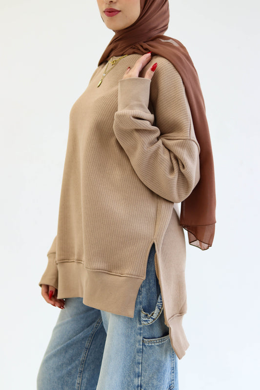 Beige hoodie sweater