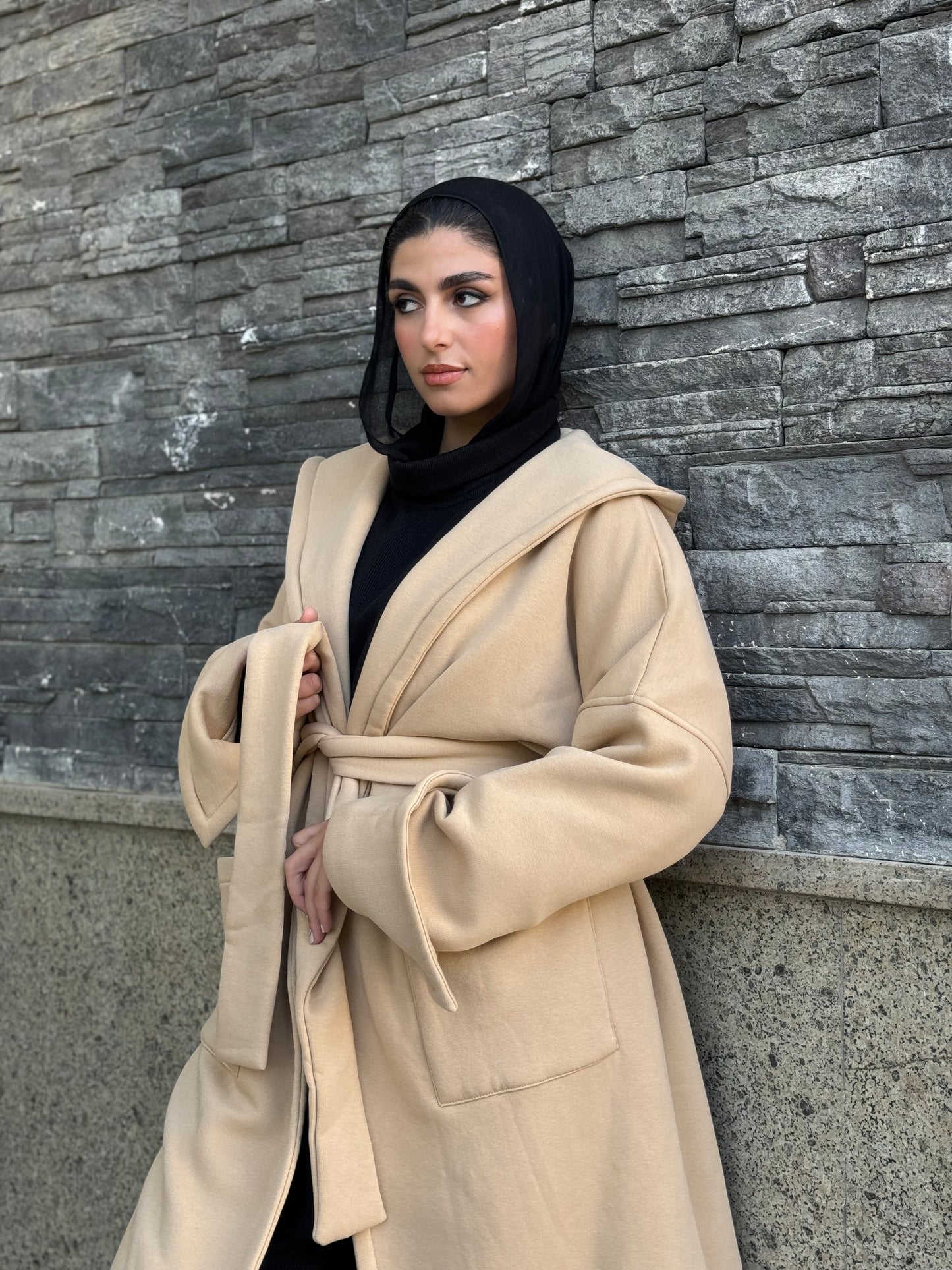 Beige oversized coat