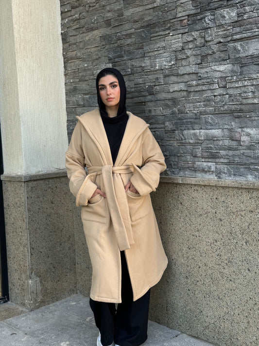 Beige oversized coat