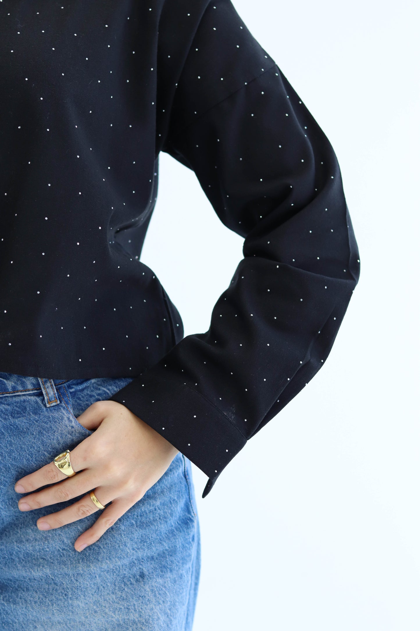 Black Sparkle Crop Top