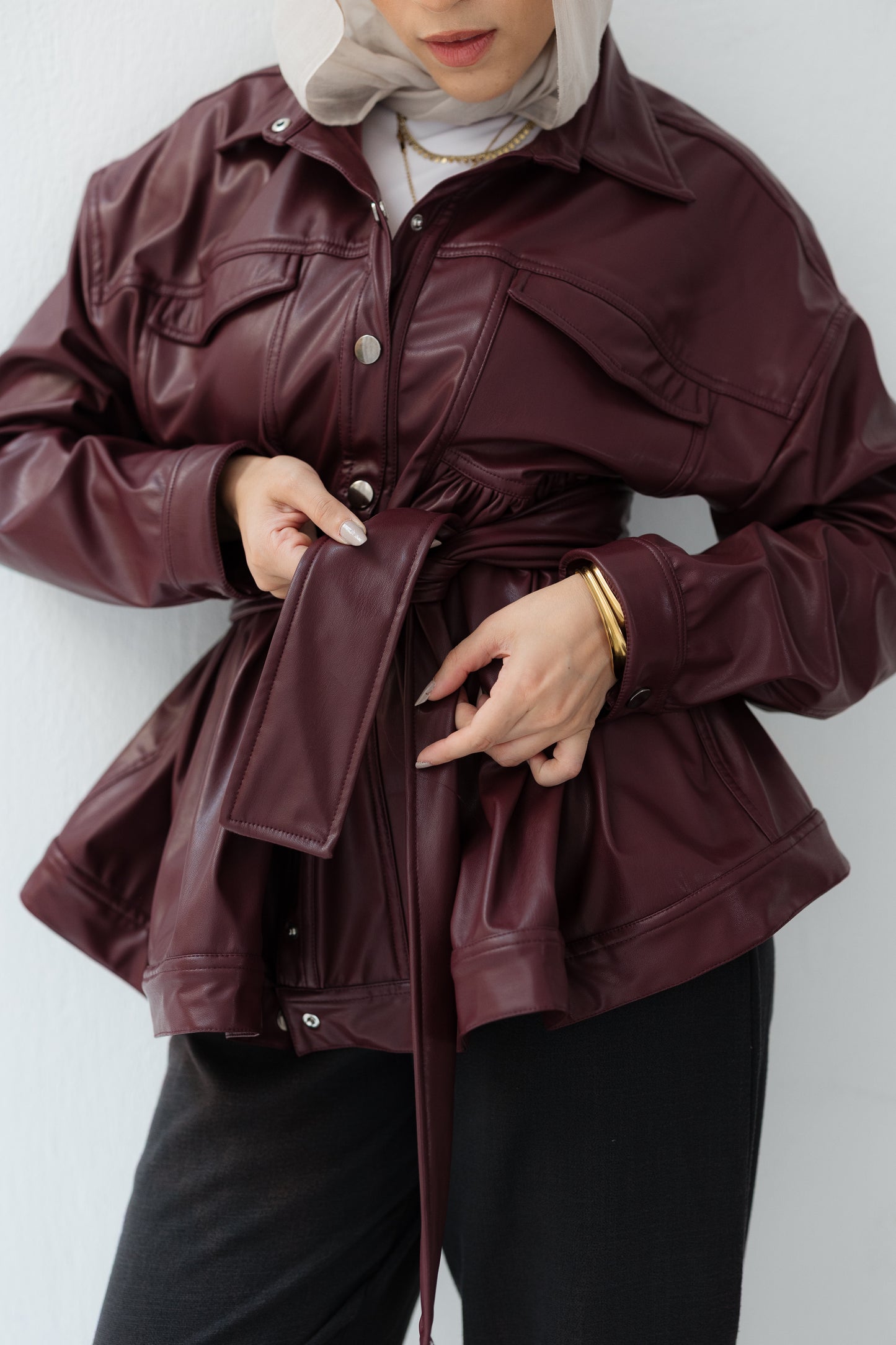 Maroon Leather Jacket