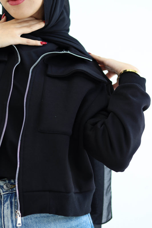 Black cropped jacket